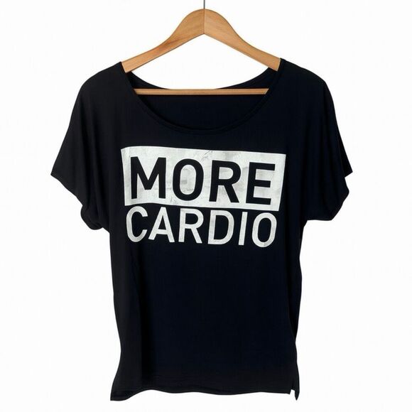 Domyos Black “More Cardio” Graphic Workout T-Shirt Women’s Small/Medium Activewe - Picture 3 of 5